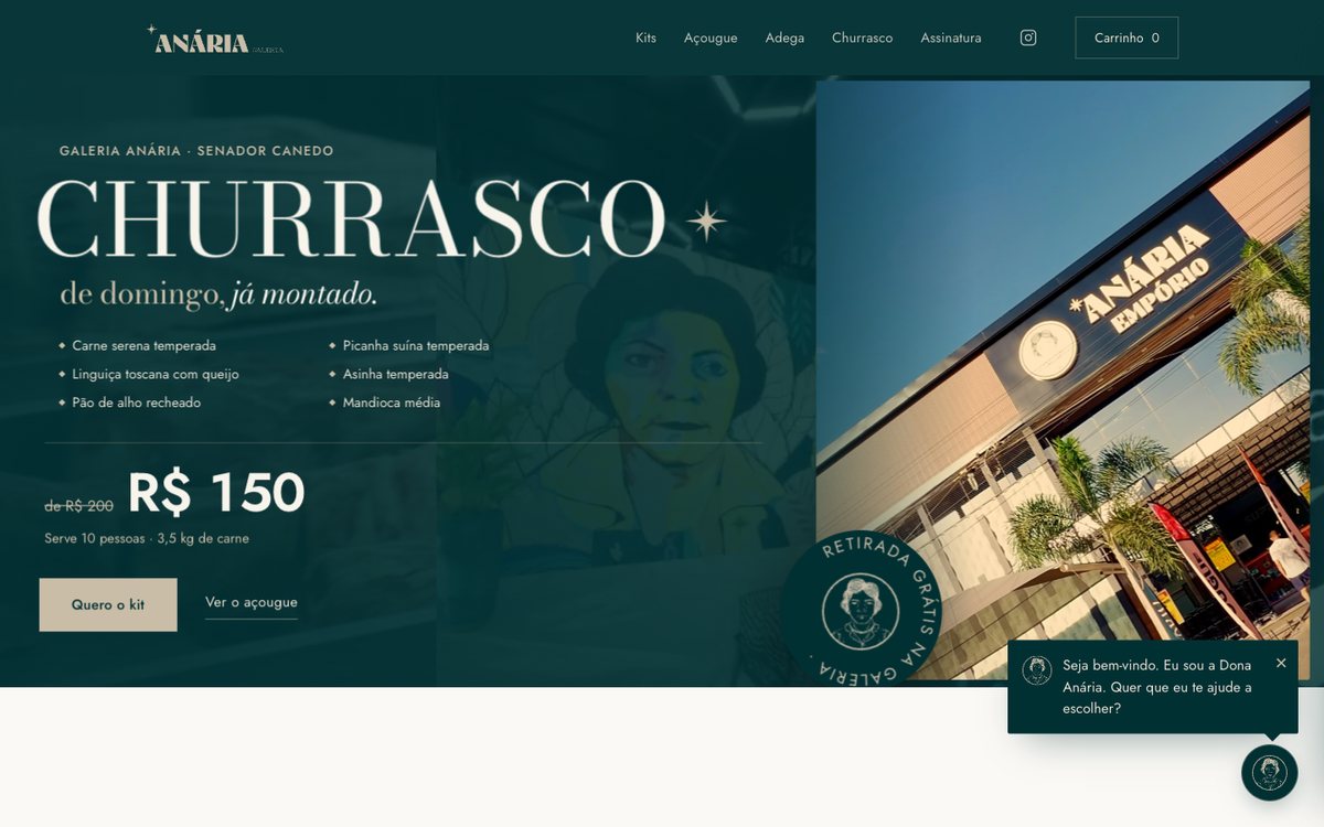 Site e loja da Galeria Anária